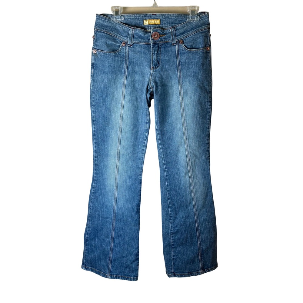 Vintage JouJou Y2K Low Rise Bootcut Flare Jeans Womens 9/10 Zip‎ Hem Blue Denim